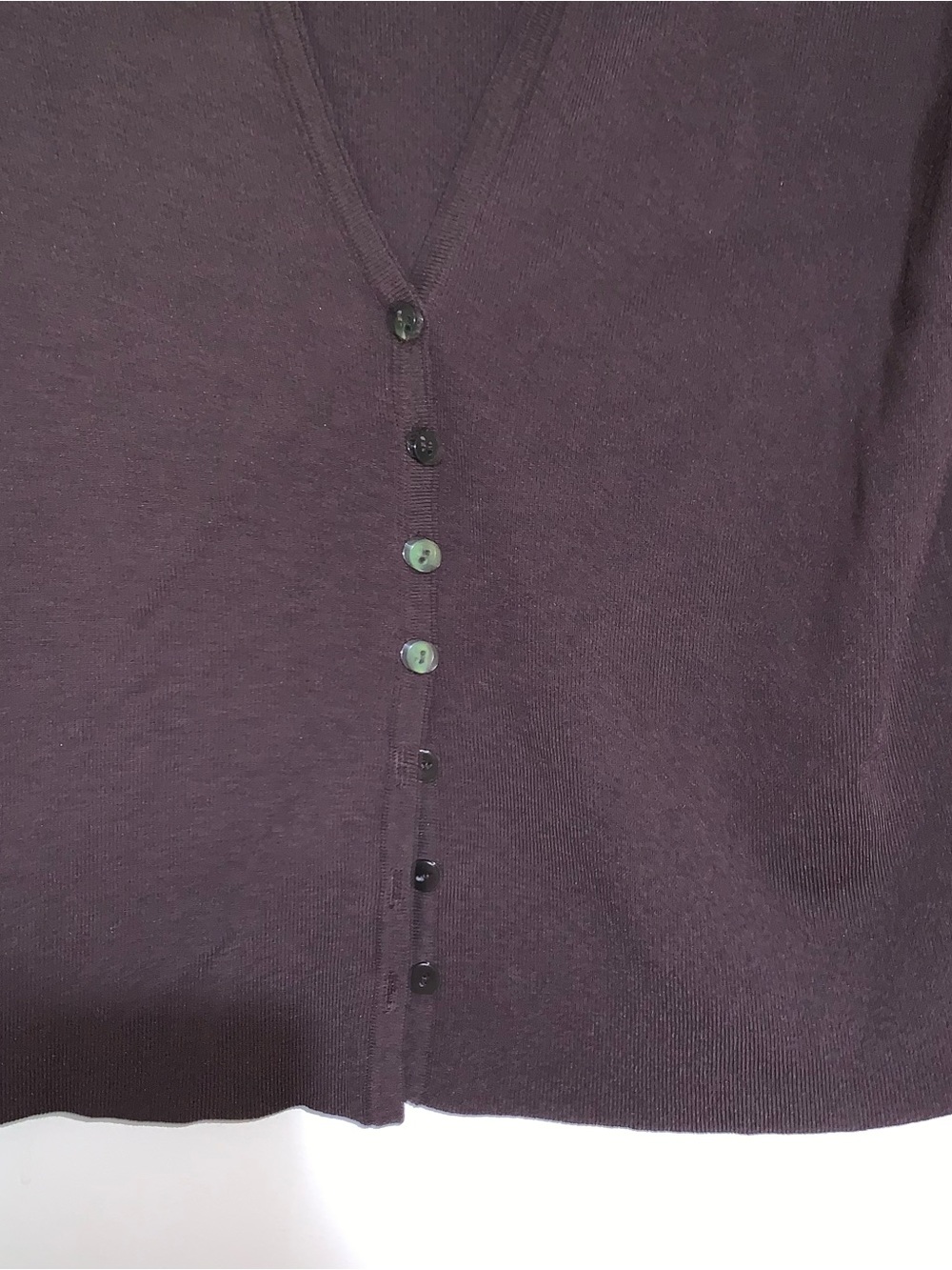 Talbots Chocolate Brown V-Neck Button-Front Medium - Picture 2 of 5